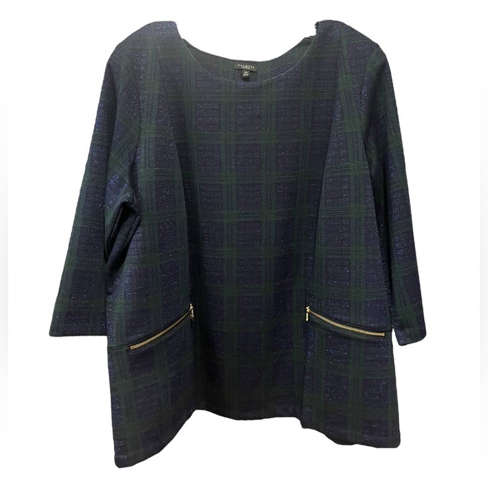 NWT Talbots Plaid Tunic Top Size 2XP